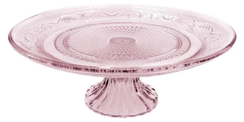 Bol sur pied élégant en verre rose de 23cm, design Idées 4 saisons