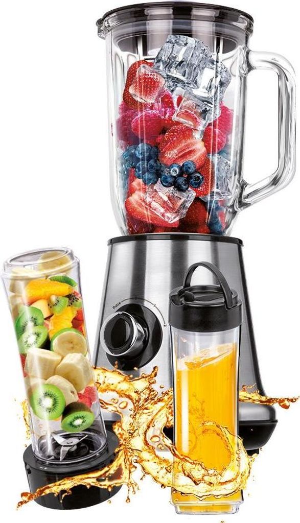 Mixbecher-Set 2 Tassen silber/grau 450W stark effizient MPM Produktbild 