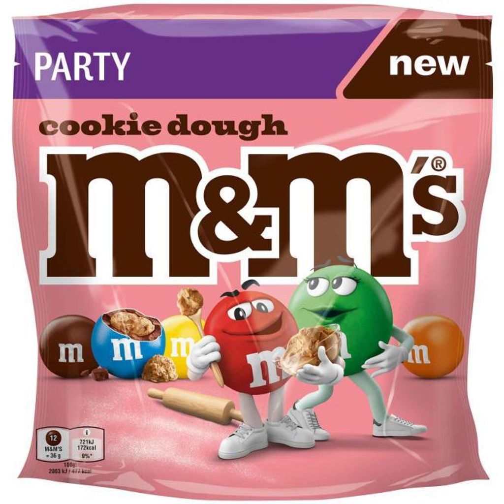M&M'S Cookie Dough Geschmack knackige Schokolinsen Packung Produktbild 