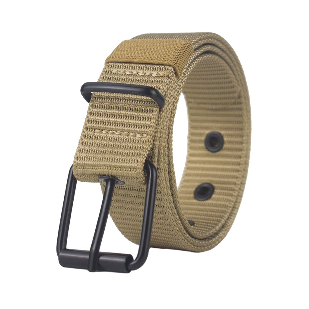 Herren-Gurtband, Nadelschnalle, Nylon-Gürtel mit verstellbaren Löchern, Verlängerung für Studenten, Jeansband, Sportgurt, 130 cm, Gelb