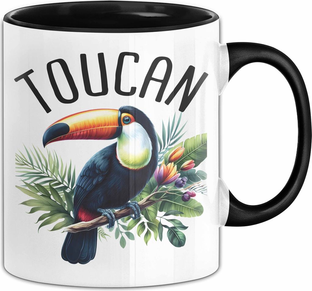 Tukan Regenwald Exotischer Vogel Tasse Geschenk Toucan (Schwarz)