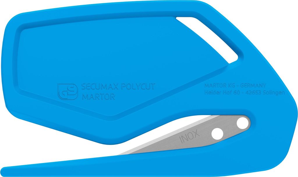 MARTOR 10 x Sicherheitsmesser, rostfreie verdeckte Klinge, SECUMAX POLYCUT, Profi Cuttermesser, Leicht, Kunststoff, Rechts- & Linkshänder,
