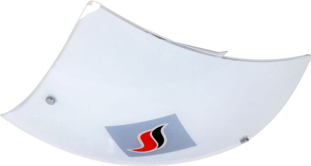 Glas Deckenlampe mit Flammen Motiv, Breite 34 cm