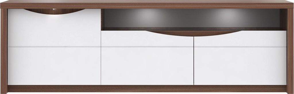 Furniture24 Tv Schrank Saint Tropez STZT131B, Fernseheschrank, Unterschrank, Lowboard mit 3 Türen und LED Beleuchtung