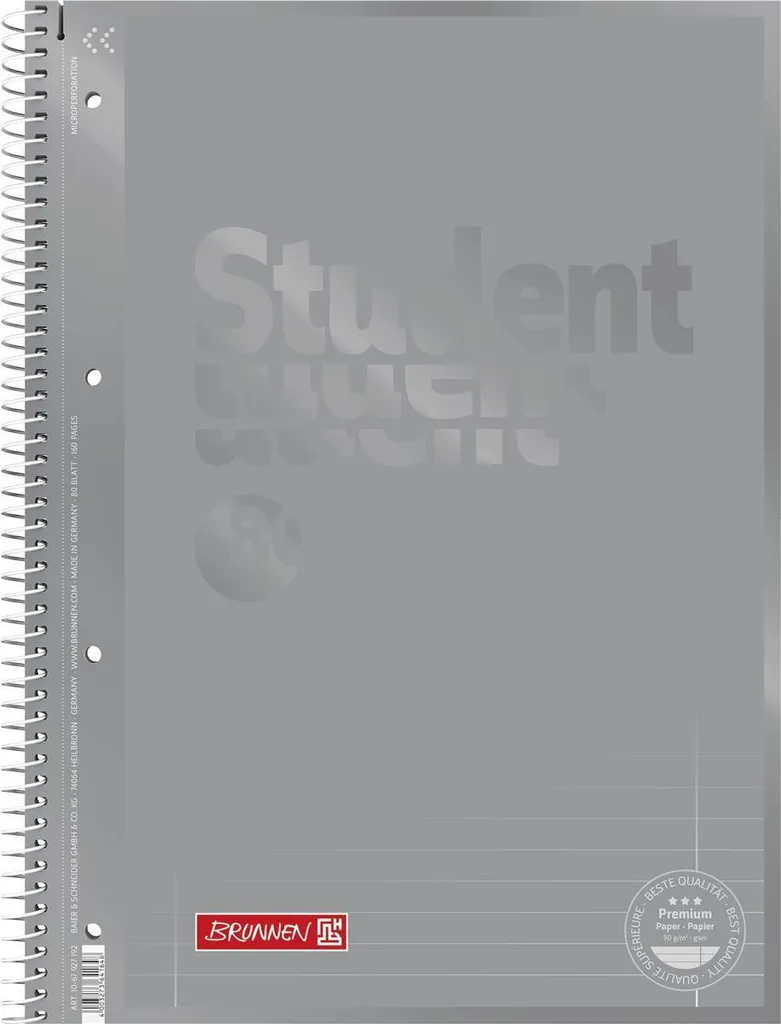 Pack 5 Blocs de cours A4 pour étudiants Brunnen 1067927192 lignage Lin 27