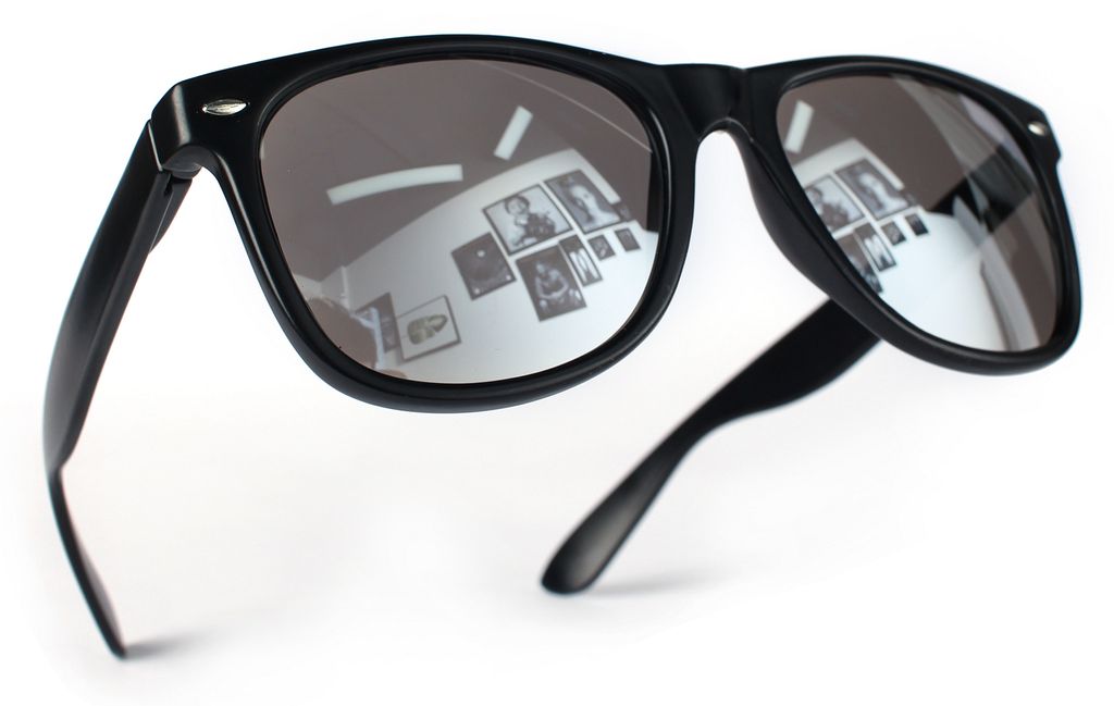 Kinder Nerd Sonnenbrille Schwarz Silber Produktbild 