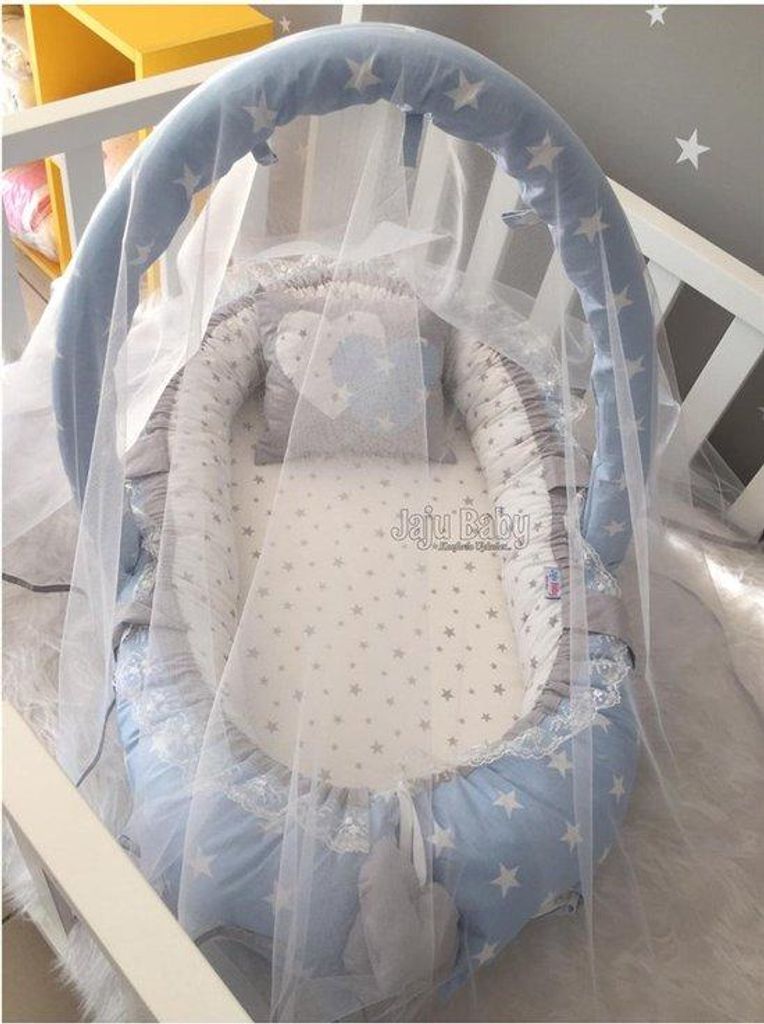 Jaju Baby Babynest mit Kissen und Moskitonetz, Baumwolle, Produktbild 