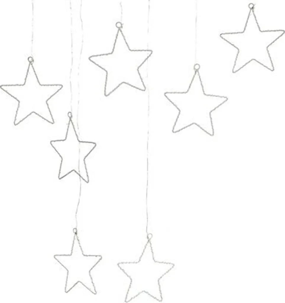 Étoiles LED Suspendues 1,2m Design Argenté avec 171 Points de Feu