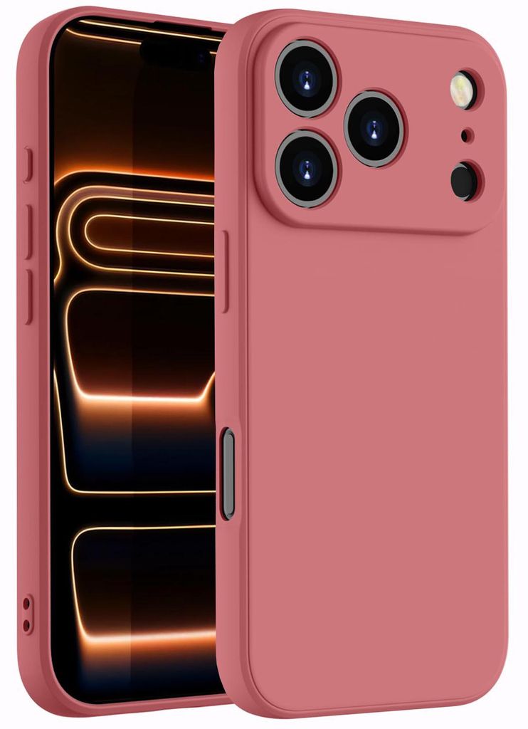 Hülle für iPhone 17 Pro Max, Slim Liquid Silikon Gel Gummi Stoßfest Schutzhülle Rot