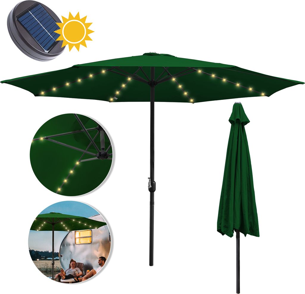 TolleTour slunečník s křížovým stojanem 350 cm s LED Obrázek produktu 