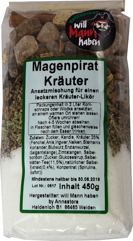 Likör Magenpirat Kräuter DIY 450 g Produktbild 