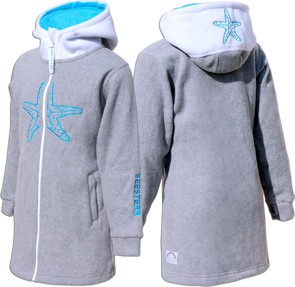SEESTERN Kinder Kapuzen Fleecejacke Fleecemantel Fleece Sweatjacke 116-164 /2106.gy_wt_lb 134 - 140