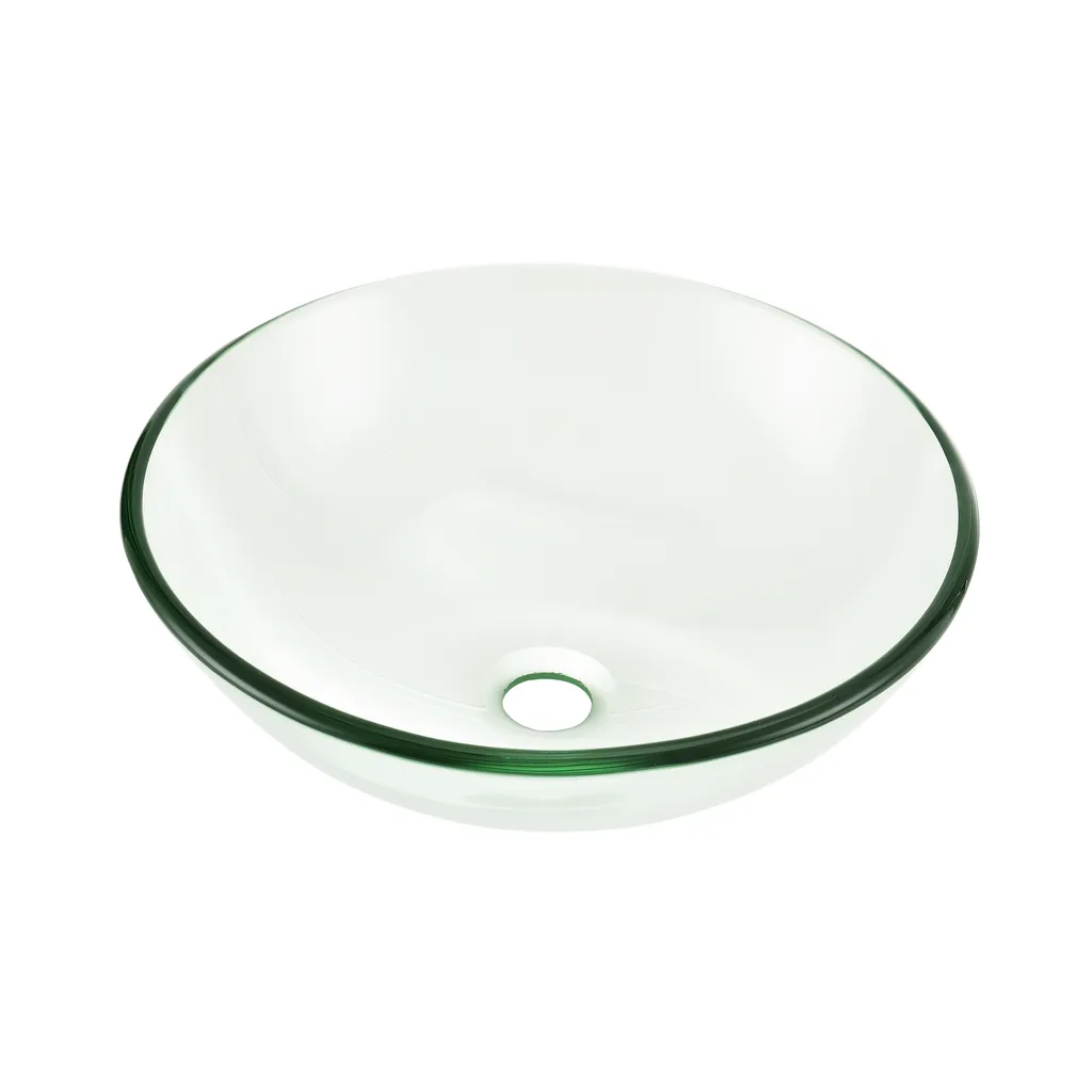 Vasque à poser Ø42cm pour rénovation salle de bain en verre trempé