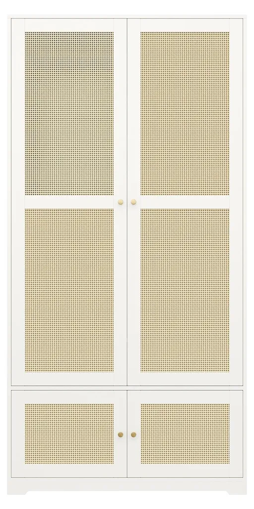Armoire d'angle Flieks blanche : solution gain de place en rotin - 9