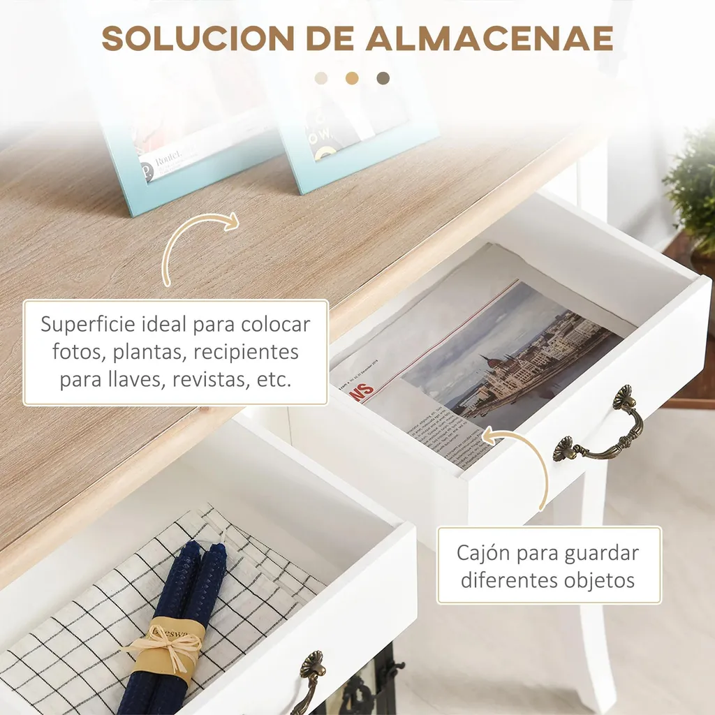 Console de rangement 2 tiroirs pour optimiser vos petits espaces - 4