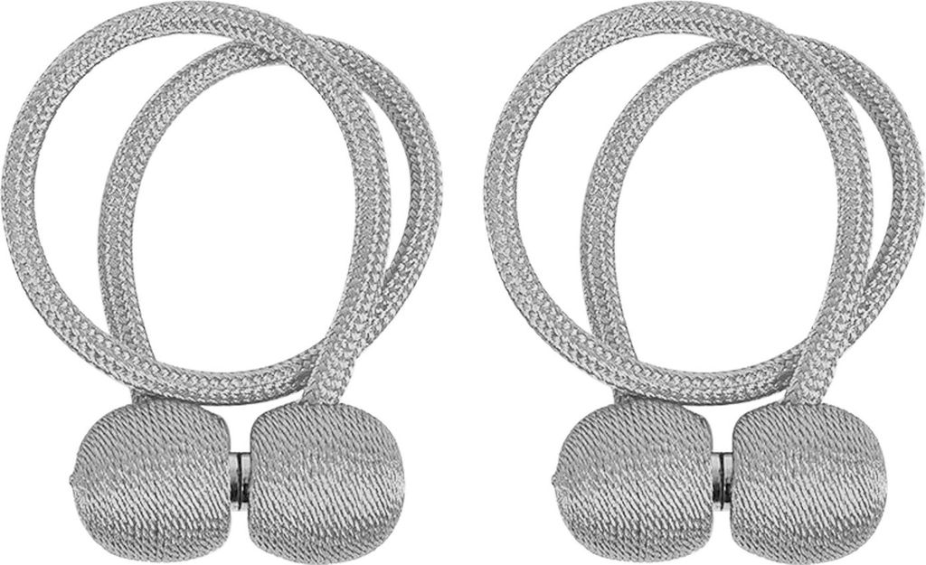 Intirilife Raffhalter Gardinenklammer 2-teiliges Set 40 x 3 cm in Grau - Zum praktischen Zusammenhalten von Vorhängen ohne Bohren oder Kleben