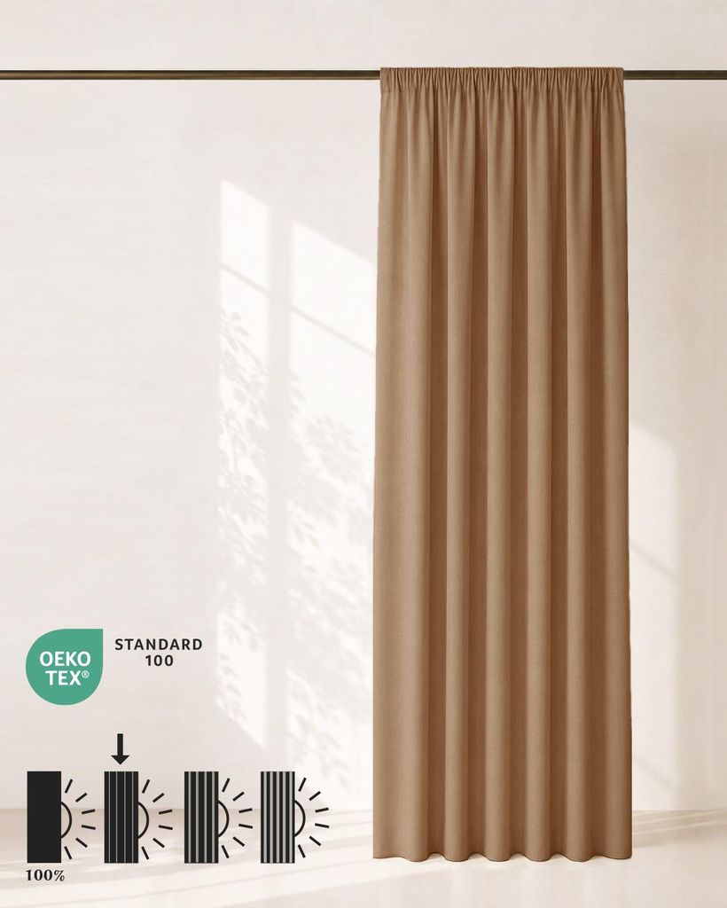 Vorhang Amber Blickdicht HOOMstyle 140x270cm - Kräuselband Produktbild 