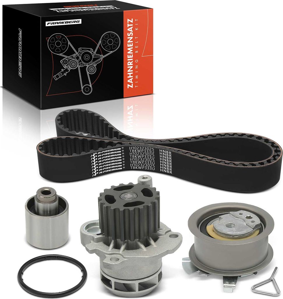 Frankberg 1x Zahnriemensatz Zahnriemen Wasserpumpe für VW Polo Golf Passat Audi A3 8P1 A2 Ford Seat Skoda