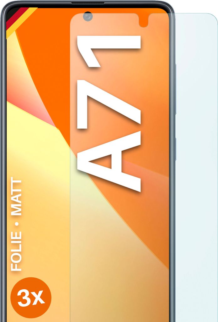 moex 3x Schutzfolie kompatibel mit Samsung Galaxy A71 - Displayschutzfolie Anti Reflex Folie, Matt