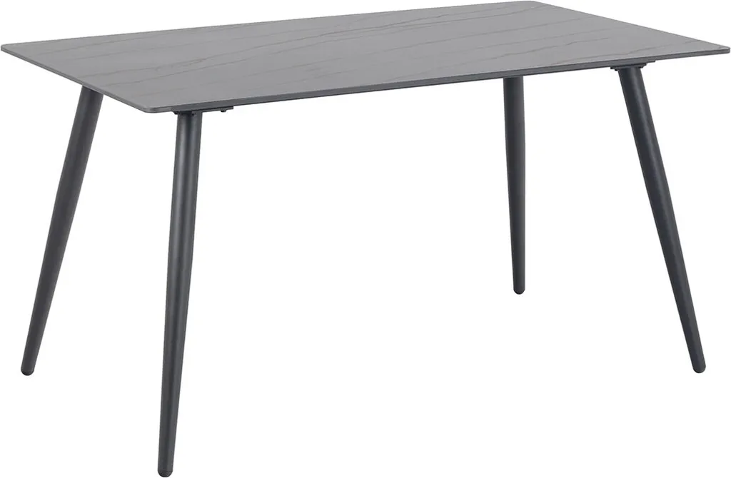 Wicklow Table de salle à manger 80x140cm noire en bois robuste chic
