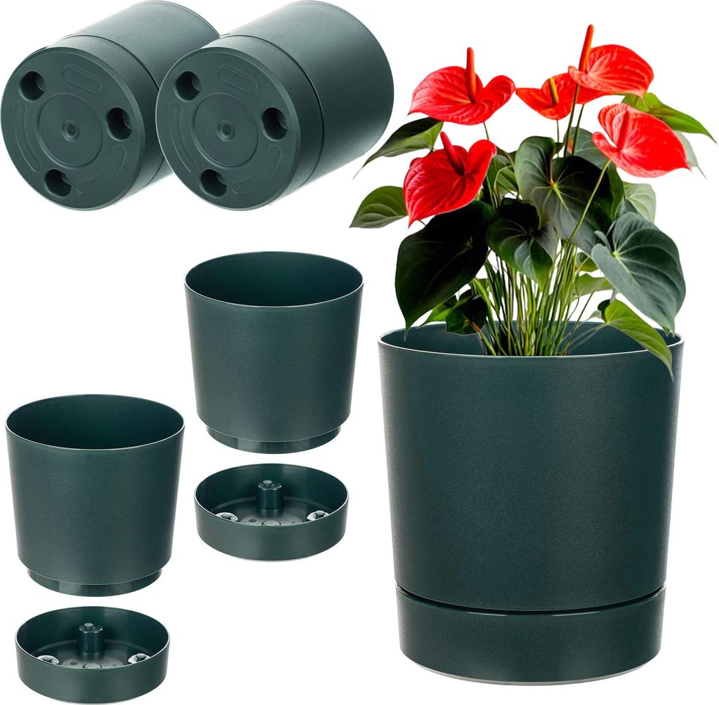 KADAX Topf mit Untersetzer AURA 145 Avocado 2er-Pack
