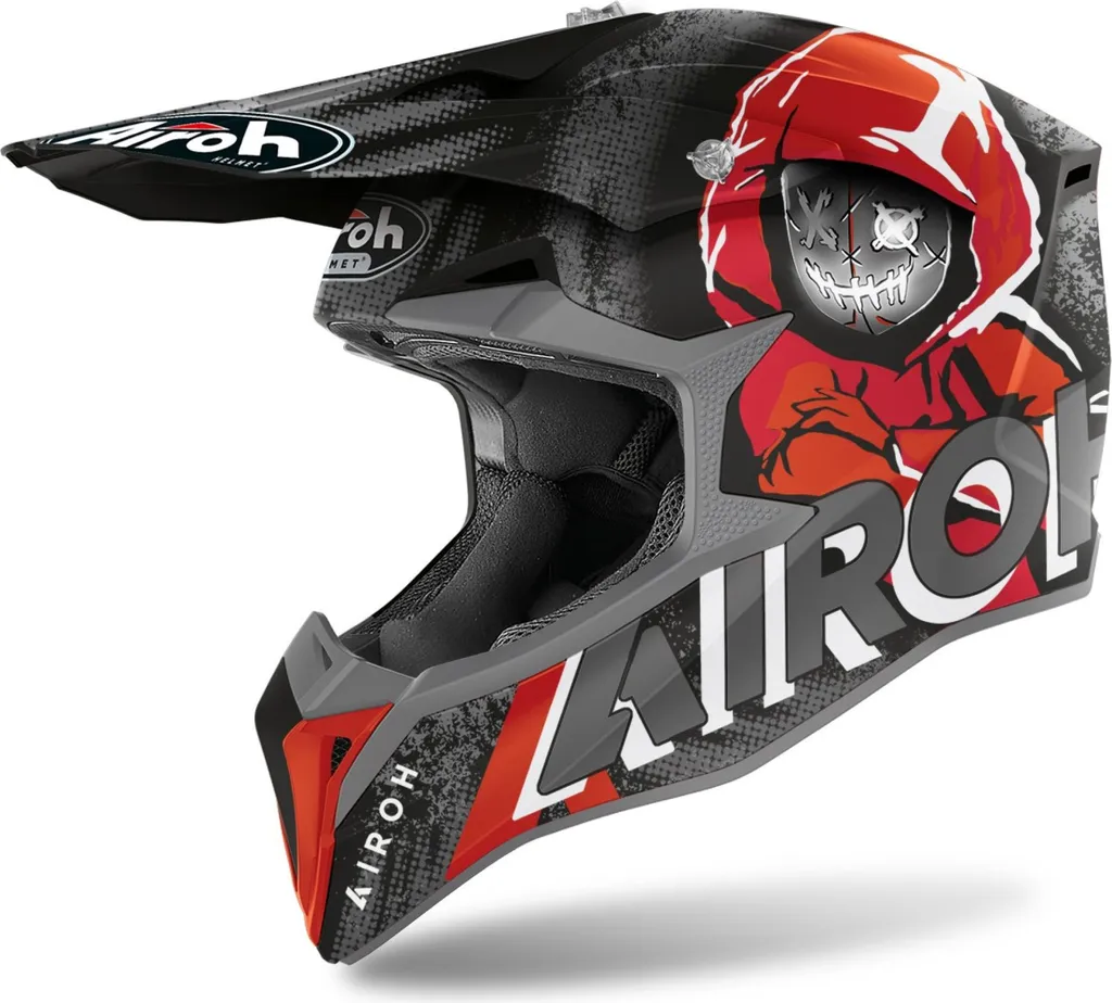 Casque Moto Airoh Wraap Alien XXL Léger et Résistant en Coloris Rouge Mat