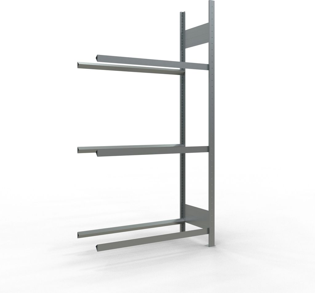 Räderanbauregal 2000x1000x400 mm - 3 Ebenen á 1000 mm, verzinkt