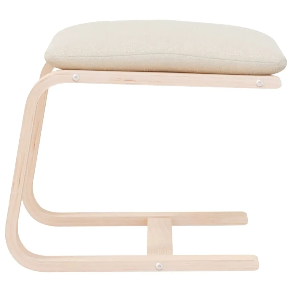 vidaXL Sgabello crema 51x41x40 cm in tessuto - Sgabello imbottito - 6