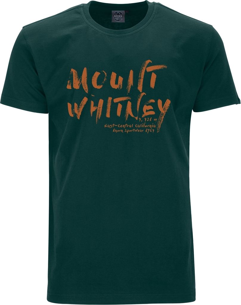 Übergrößen T-Shirt Mount Whitney orange AHORN SPORTSWEAR bottle green 9XL