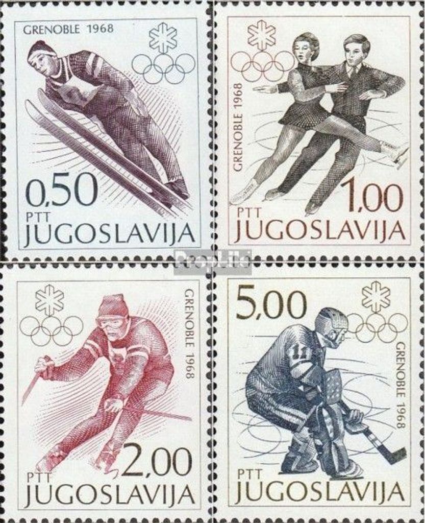 Briefmarken Jugoslawien 1968 Mi 1262-1265 (kompl.Ausg.) postfrisch Olympische Winterspiele
