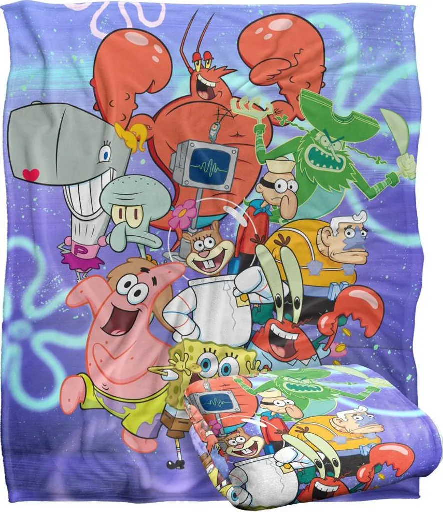 SpongeBob SquarePants Couverture Soyeux Supersoft TV24084 - Taille Unique - 2