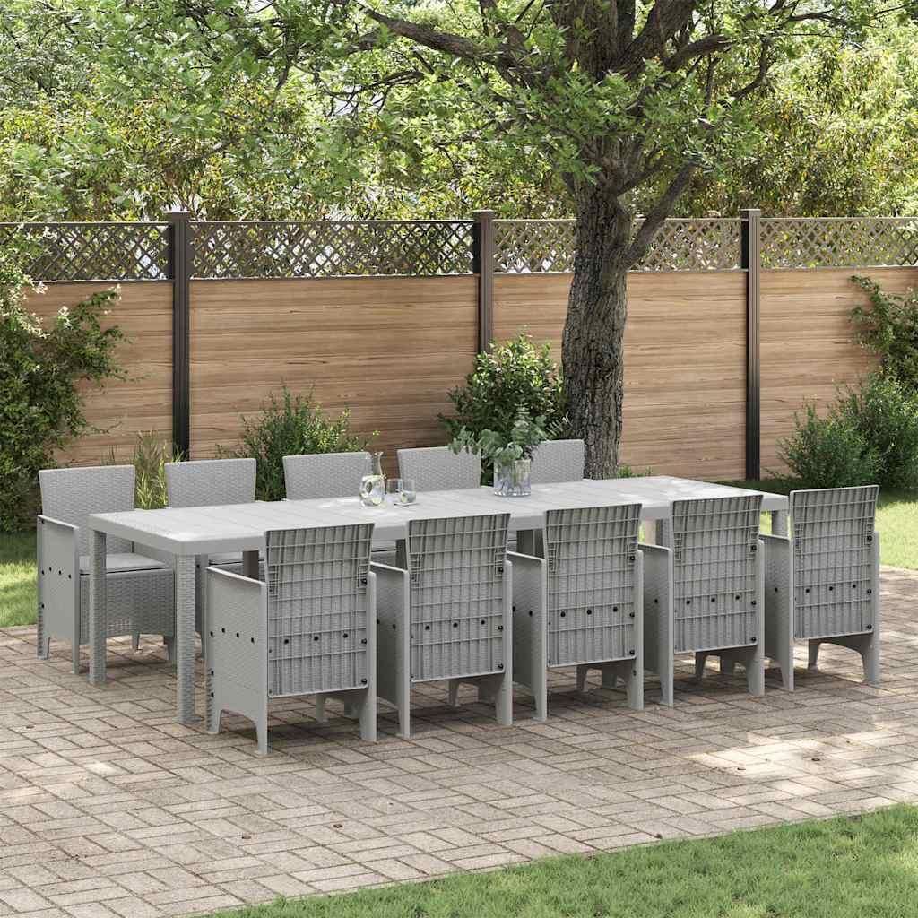 "Rabatt" Garten Essgruppe - Gartenmöbelset - Loungegruppe - 11 pcs Hellgrau Rattan und Aluminium - Lounge-Dining set CC13513