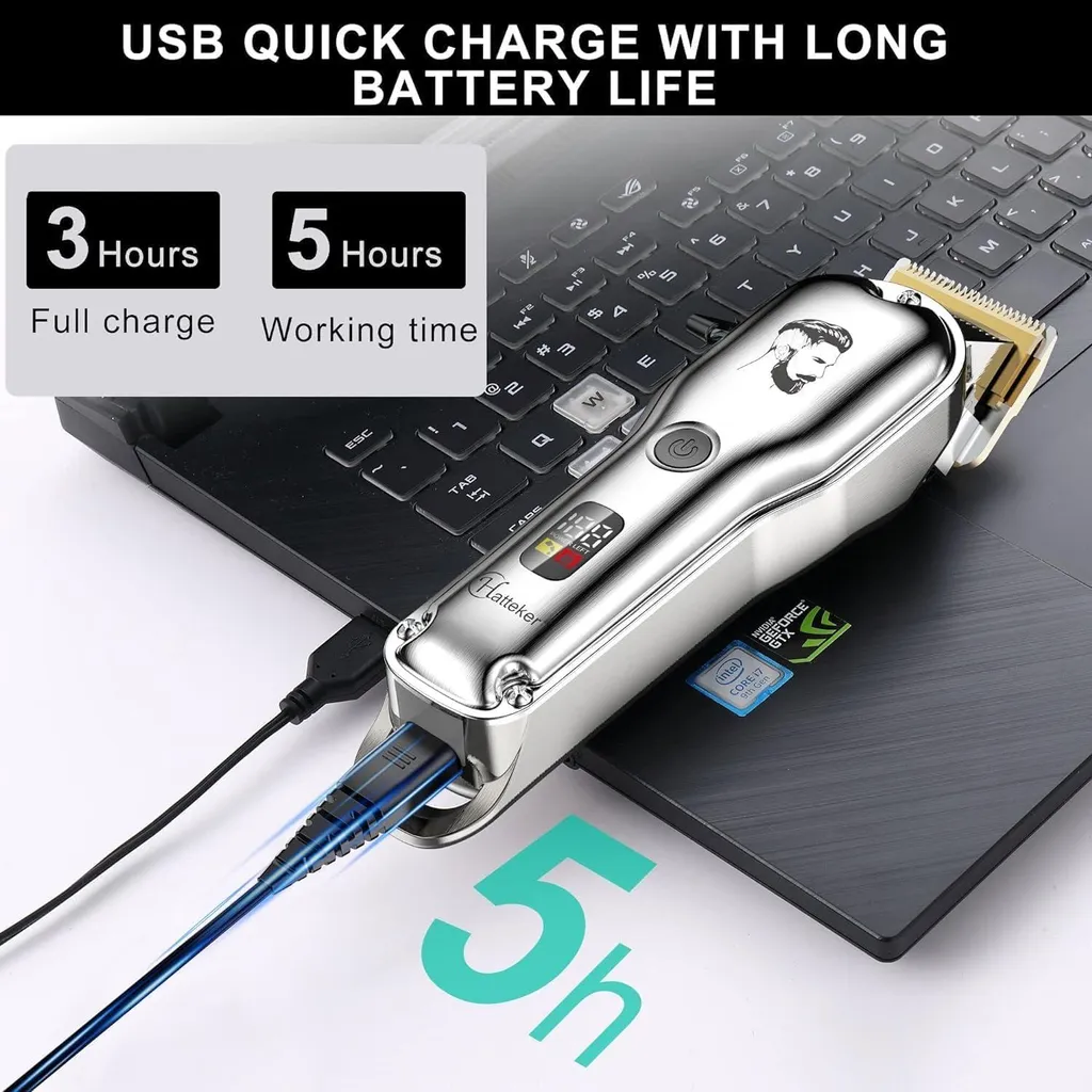 Hatteker Tagliacapelli Uomo 3-in-1: Precisione e Stile Professionale - 5