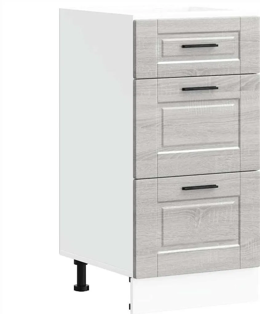 Modulo Cucina Porto Grey Sonoma 60cm: Base in Legno per Progetti Contract - 1