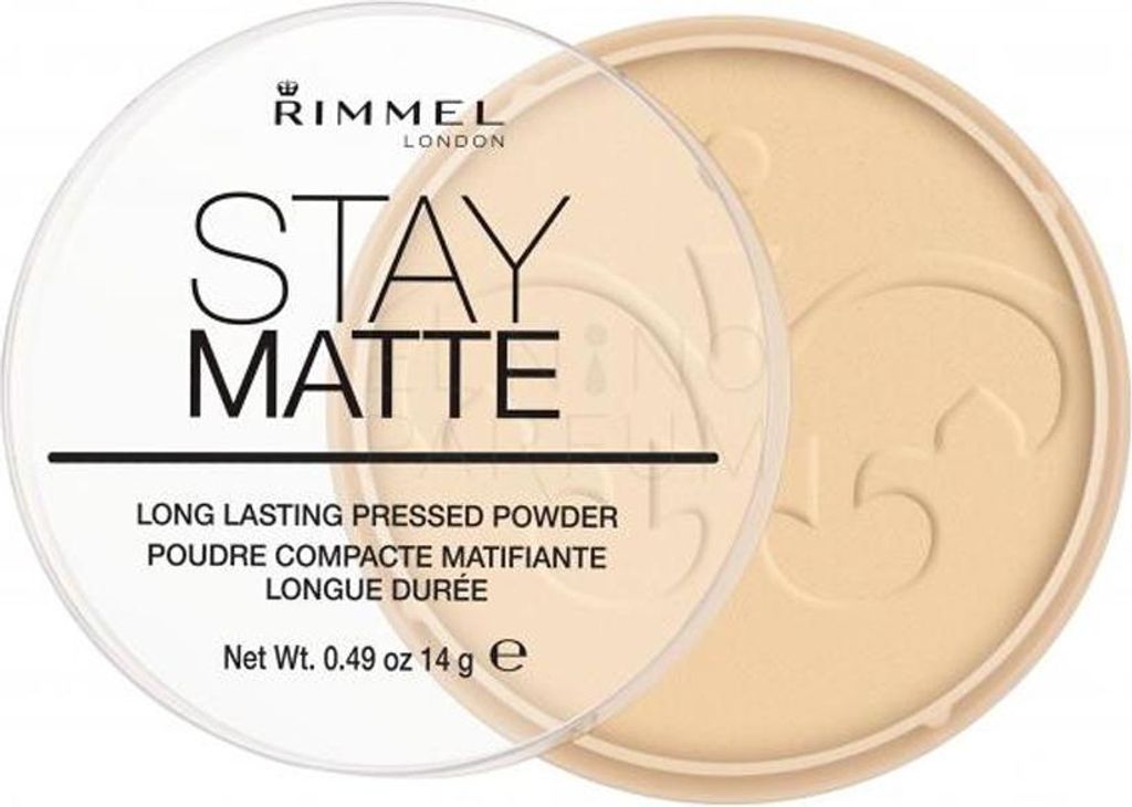 A close-up shot of Rimmel Stay Matte Pressed Powder.