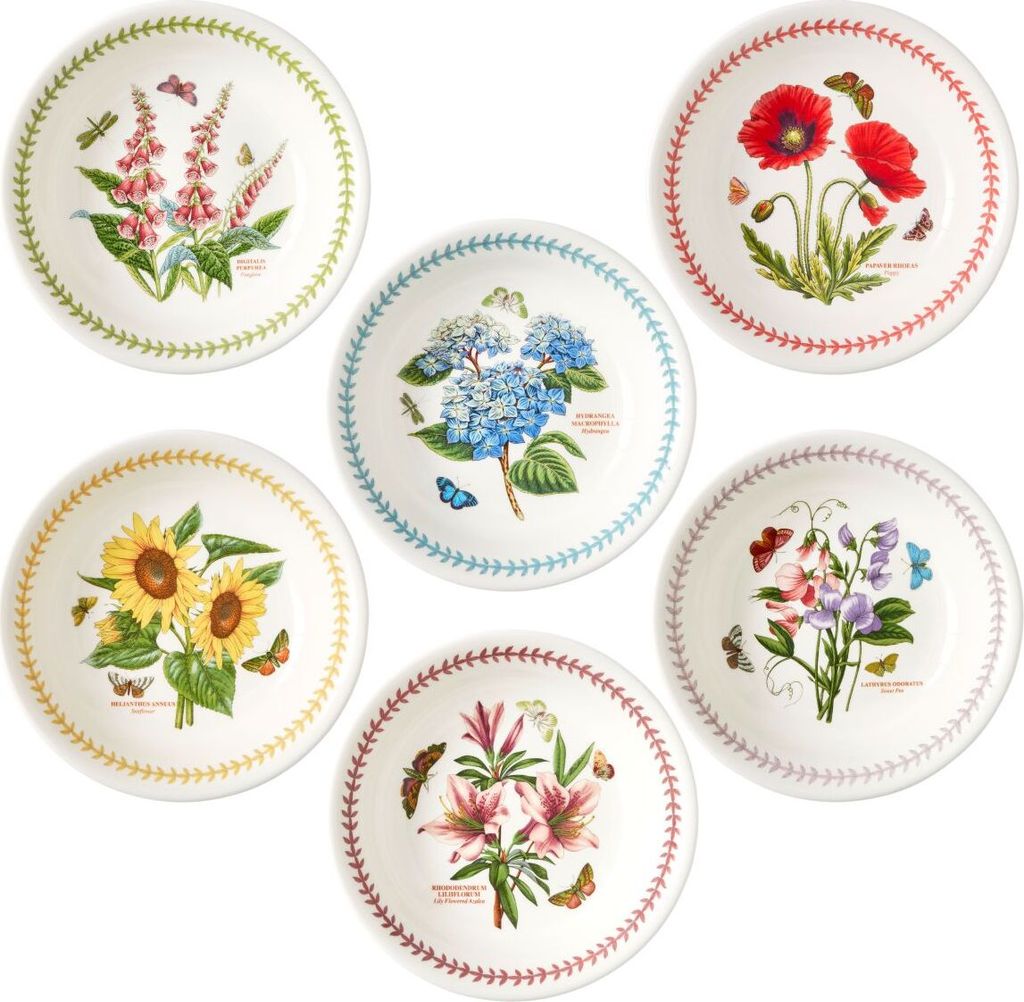 Portmeirion Pasta- & Suppenteller 6er Set Botanic Garden Meadow