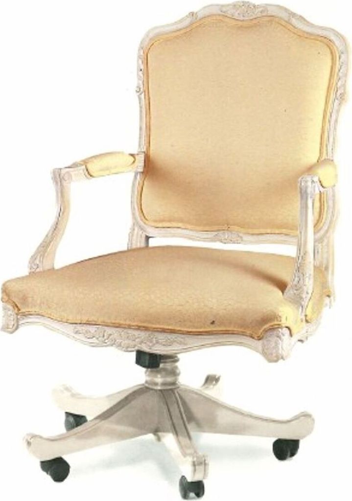 Casa Padrino Luxus Barock Schreibtischstuhl Antik Beige / Weiß - Italy