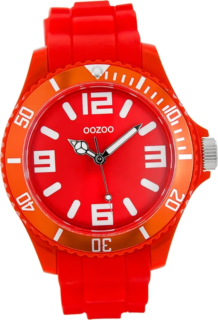 Montre Lisible et Confortable Oozoo Vintage D2UOC4289A Bracelet Rouge Souple
