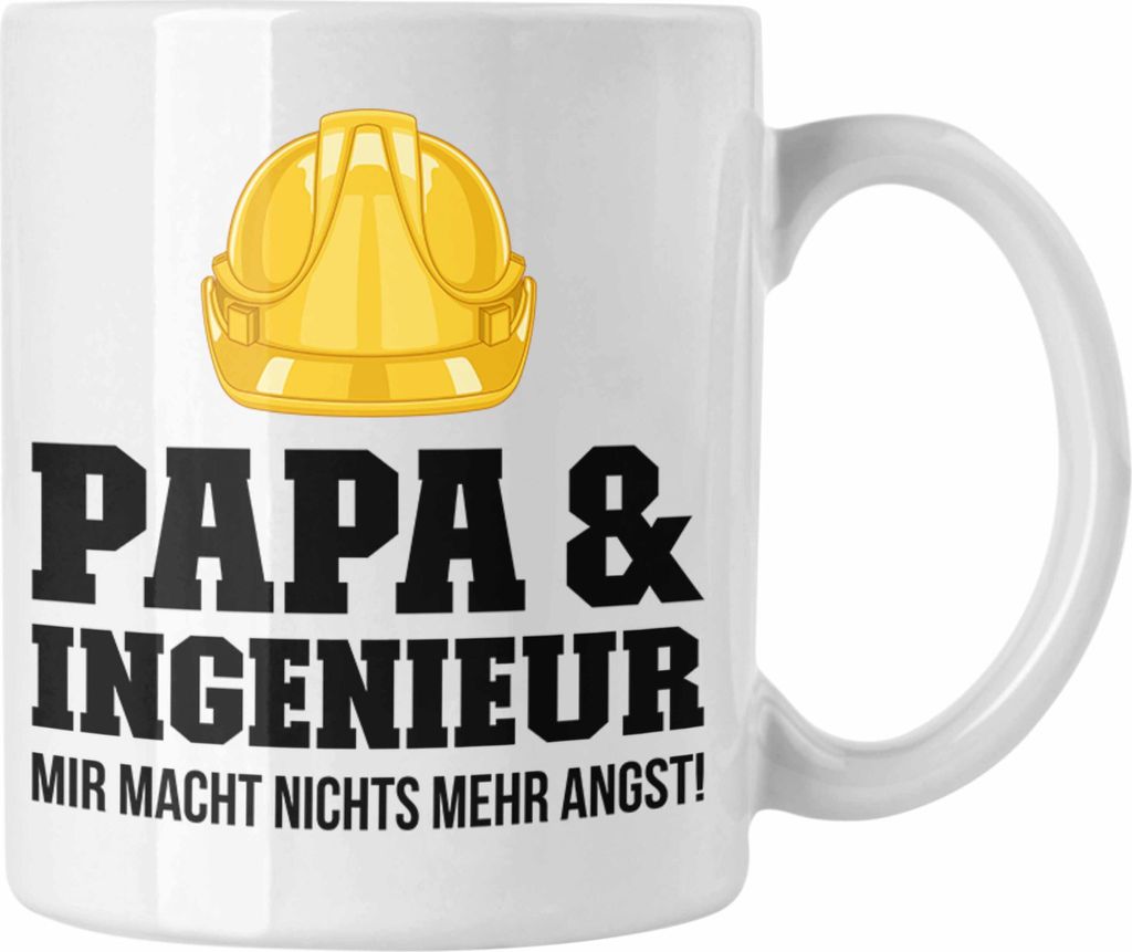 Trendation - Ingenieur Papa Tasse Gadget Geschenk Ingeneur Kaffeetasse Geschenkidee (Weiß)