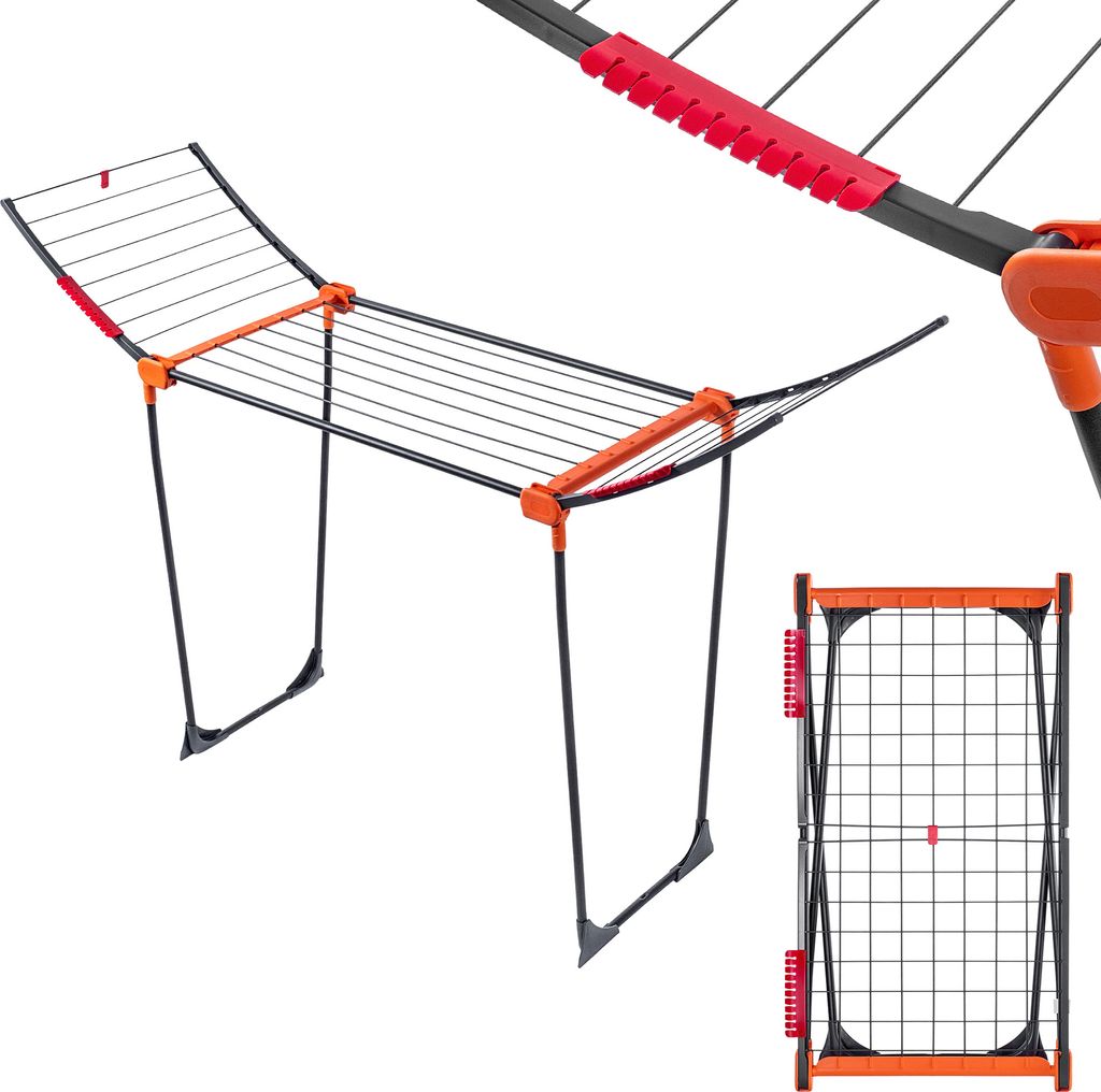 KADAX Wäscheständer, stehend, stabil, 18 m, für Kleidung, faltbar, für Wäsche, groß