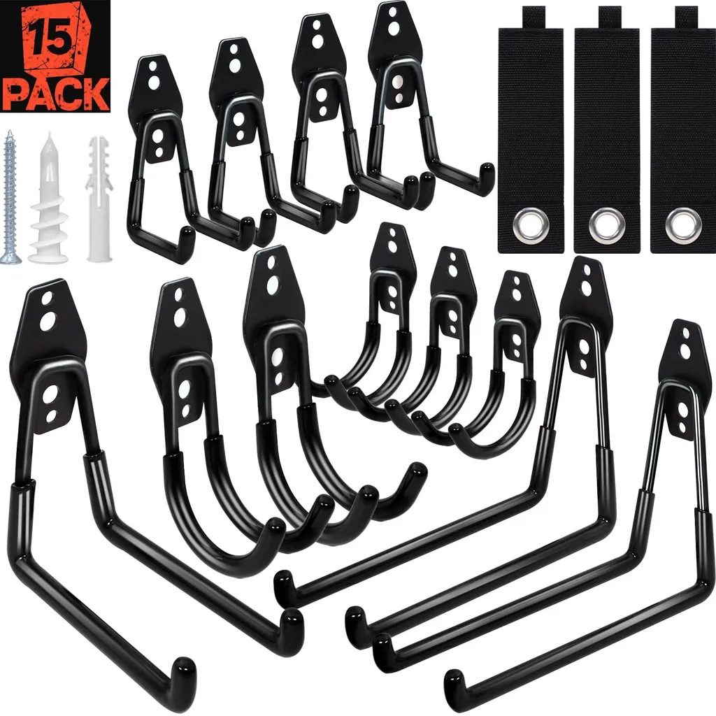 Support Mural de Rangement pour Outils Électriques et Jardinage - 15 Pcs