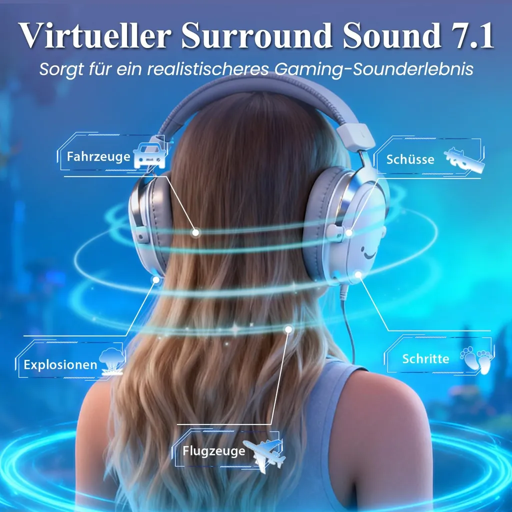 Casque Gaming Over-Ear USB Blanc Fifine avec Micro Haute Qualité - 3