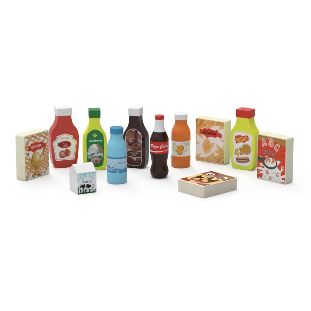 Jouet durable : set de 12 aliments bois pour éviter le plastique fragile - 2
