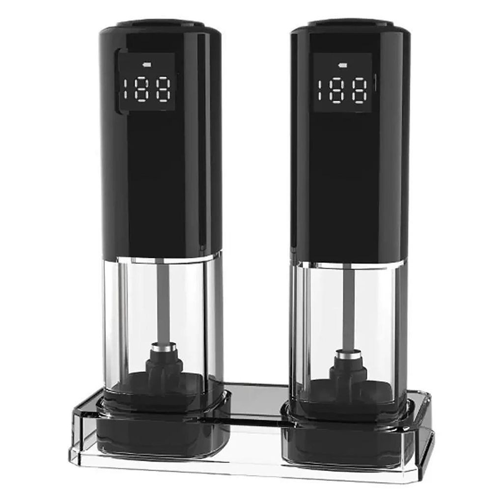 Salz-/Pfeffermühle Salzmühle 2er Salz und Pfeffermühle Elektrisch mit USB Aufladbar Elektrisch mit USB Aufladbar Einhandbedienung durch Schwerkr...