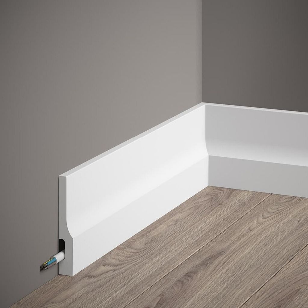 PROVISTON | Sockelleiste | 16 x 100 x 2000 mm | Weiß | Fußleiste | Mit Kabelkanal | Klassisch | Hochwertig | Robust | Langlebig | 1 Stück