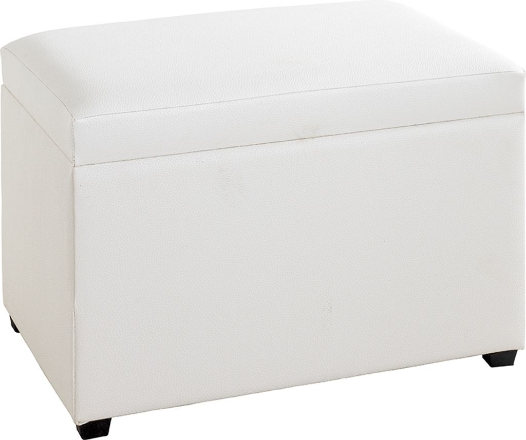 Sitztruhe >52324< in weiß - 58x42x39cm (BxHxT)