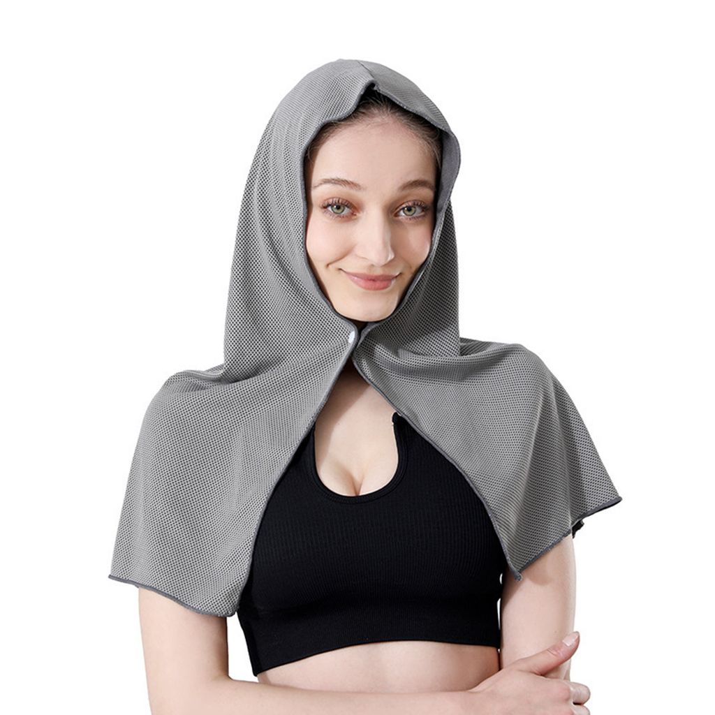 Kühlendes Handtuch, U-förmiger Hoodie, Strand, Camping, Fitnessstudio, Sonnenschutz, schnelltrocknend, Kopfschutz, Kühltuch, Sonnenschutz, Banda...
