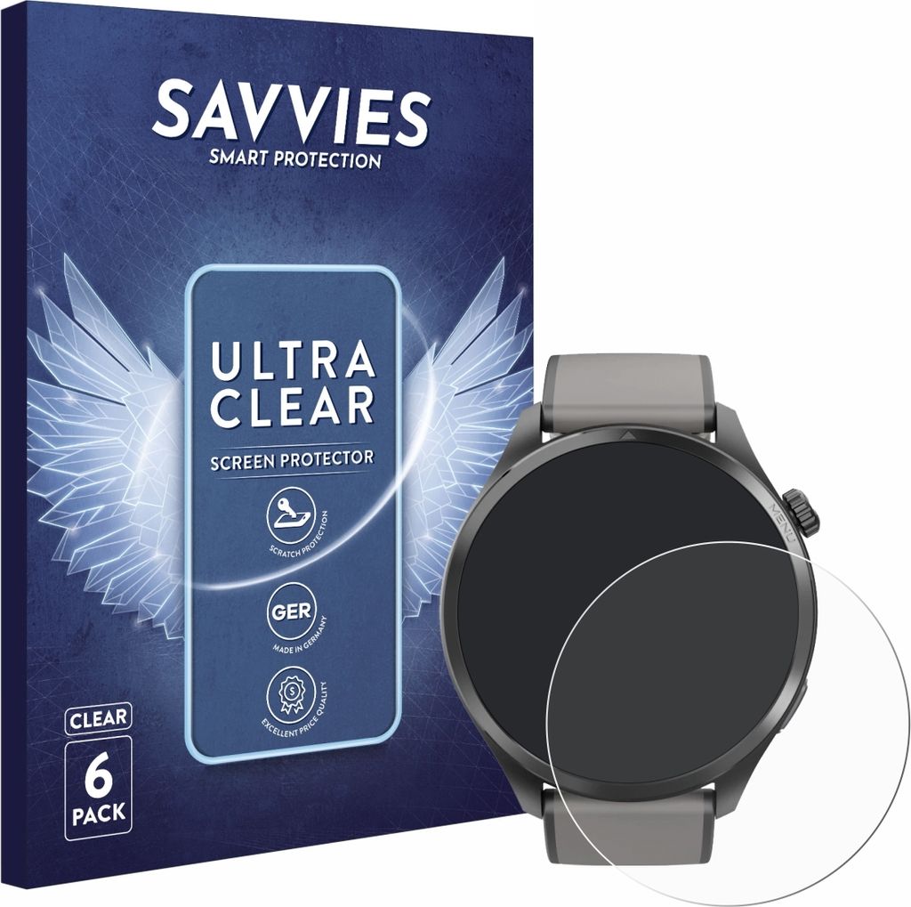 6x Für Hama Smartwatch 9000 Schutzfolie Savvies Produktbild 