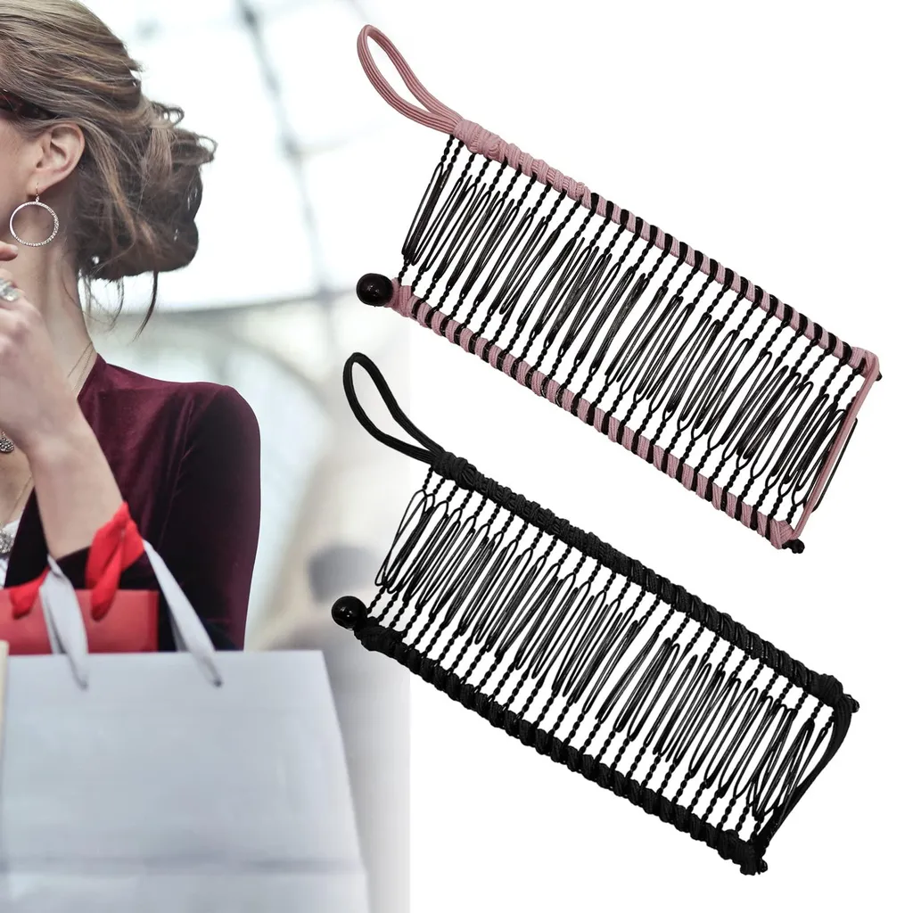 Peigne Banane Extensible Lot de 2 Pinces à Cheveux pour Volume et Boucles