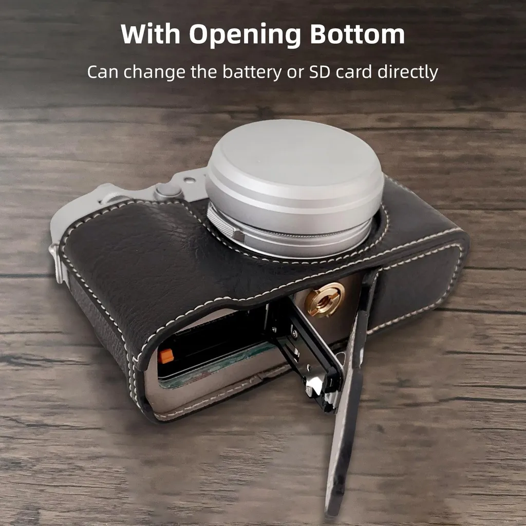 Custodia per Fujifilm X100VI in Pelle PU | Accesso Rapido Fondo + Strap